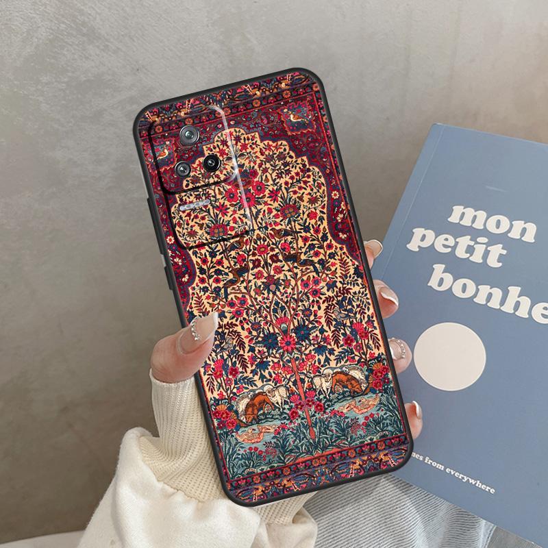 Retro Ethnic Carpets Turkish Rug Case For POCO F5 C40 M5s F3 X4 F4 GT M4 X3 X5 Pro Cover For Xiaomi 12T Pro 11T 11 12 13 Lite