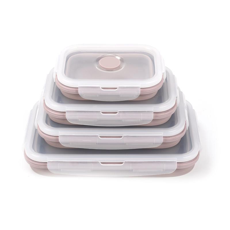 Eco-Friendly Food Grade Silicone Bento Lunch Bow Collapsible Food Storage Container Kitchen Silicone Lunch Box