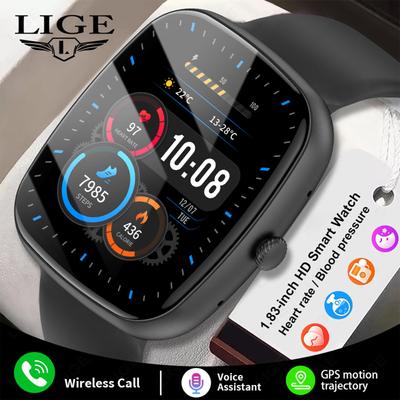 LIGE Nuevo reloj inteligente Bluetooth llamada completamente táctil pulsera inteligente impermeable monitoreo de salud deportes Fitness reloj inteligente