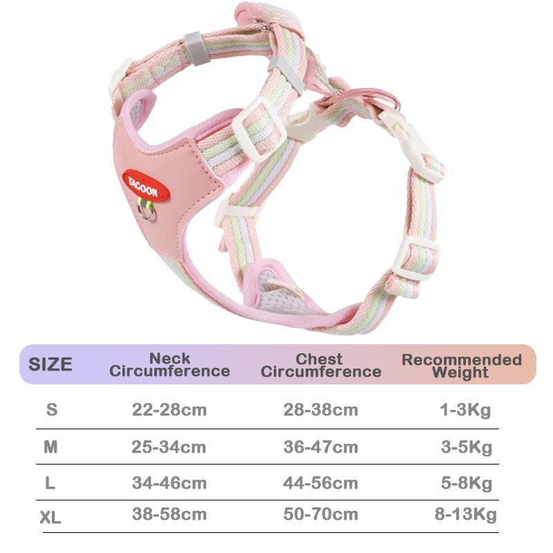 Strolling Dog Leash Lightweight Adjustable Dog Chest and Back Walking Harness Leash Vest Style Puppy Dog Outdoor Supplies S