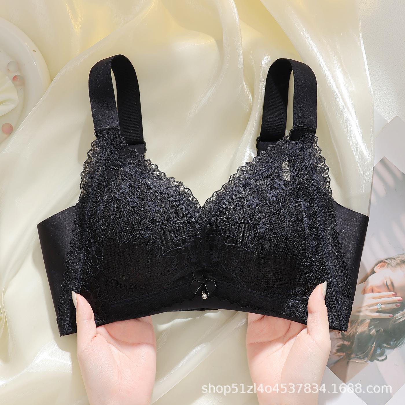 

Sexy lace small breasts gather underwear women s no steel ring upper thin and lower thick breast adjustment type inner cover upper support bra 70C