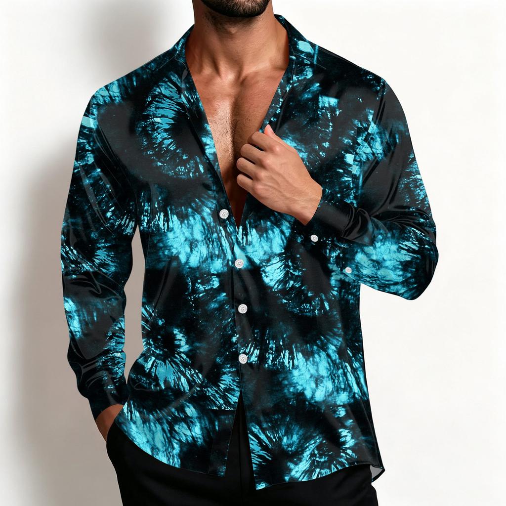 Men's Halloween Shirt Jacket Loose Fit Collar Casual Breathable Shirt for Spring and Fall
