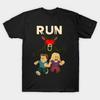 Asian Size Men Black Print T-shirt 99 Nights In The Forest No-Cut Print Cotton Tshirt