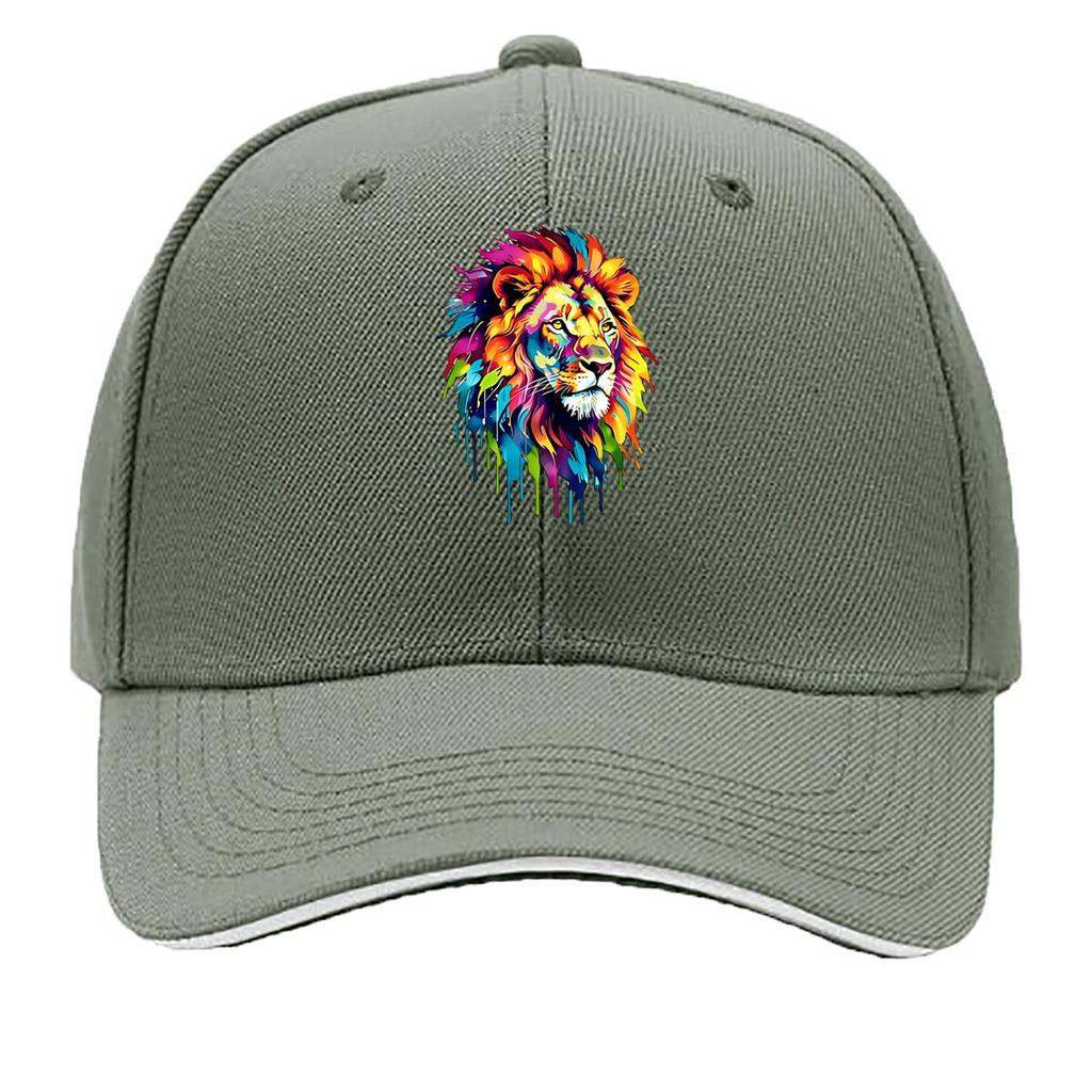 One Lion Design Cap Trendy Caps for Unisex Casual WomenS Hats Comfortable And Airy Curved Brim Sty Sandwich Baseball Cap