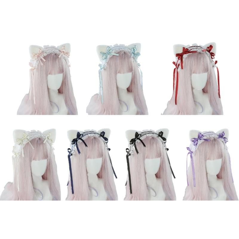 Anime Style Plush Animal Ear Hairpiece Cosplay headbands For Costume Halloween Gathering Soft Polyester Hair Decoration