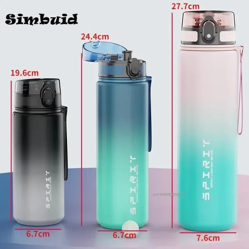 1 Liter/500ml/650ml Water Bottle Motivational Sports Bottle Leak Proof Plastic Drinking Cup Outdoor Travel Gym Fitness Jugs