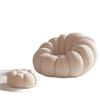Cream Pumpkin Tatami Sofa Chair: Compact Single Person Sofa for Bedroom or Balcony Relaxation.