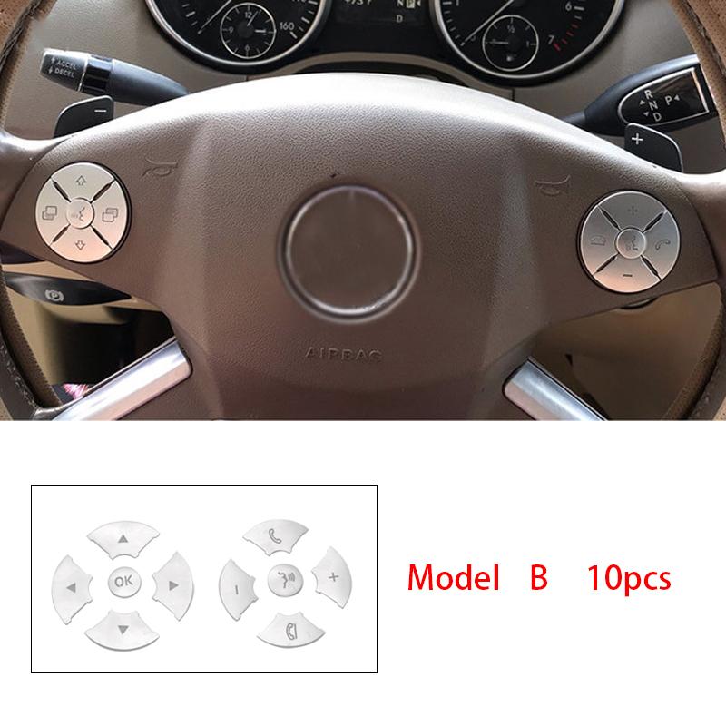 

Для Mercedes Benz ECS GLK R ML GL CLS SLK Class W204 W212 ABS хромированные автомобильные аксессуары, наклейки на внутреннюю кнопку колеса, крышка B