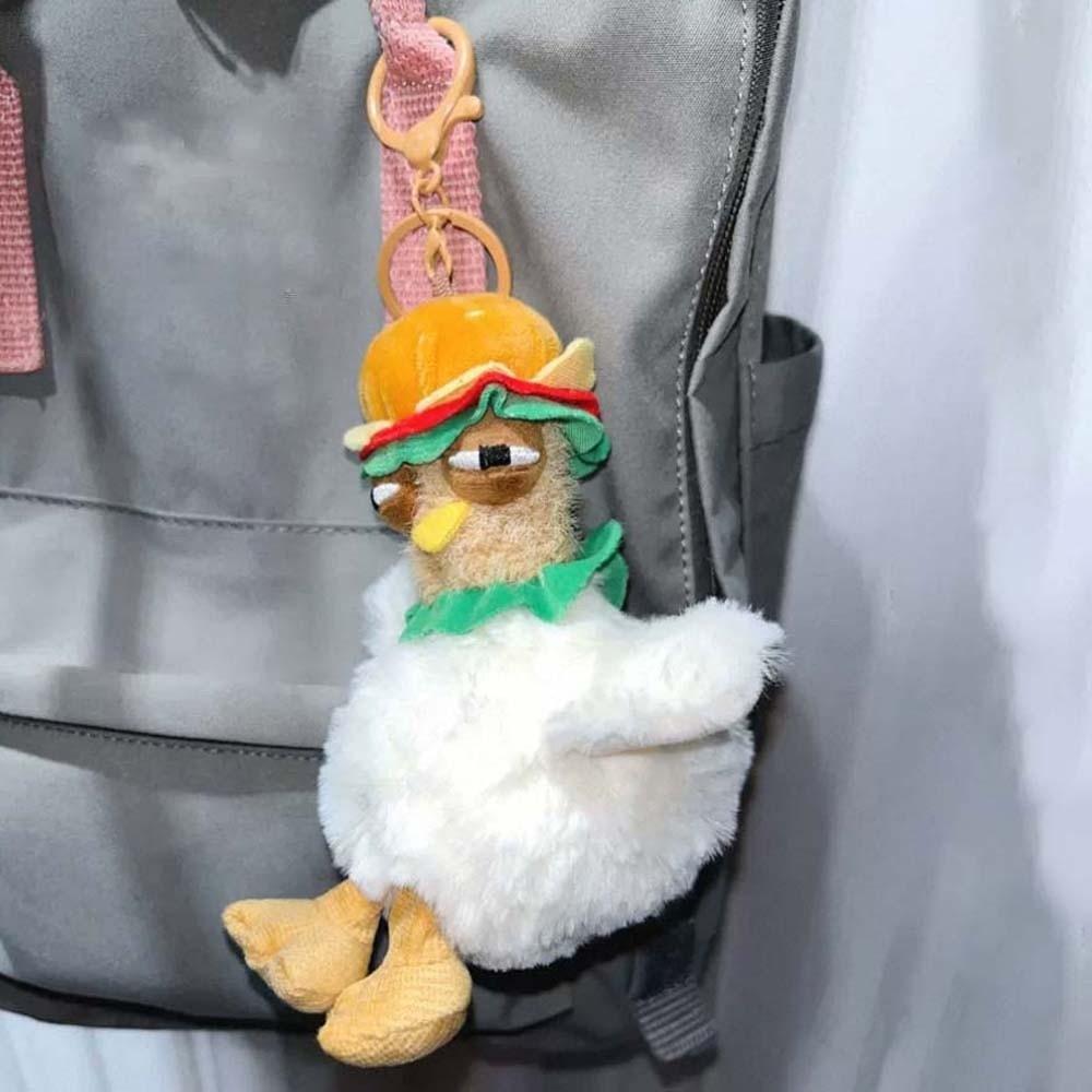 Doll Hamburger Hen Key Ring Simulation Gugu Animal Key Holder  Release Stress