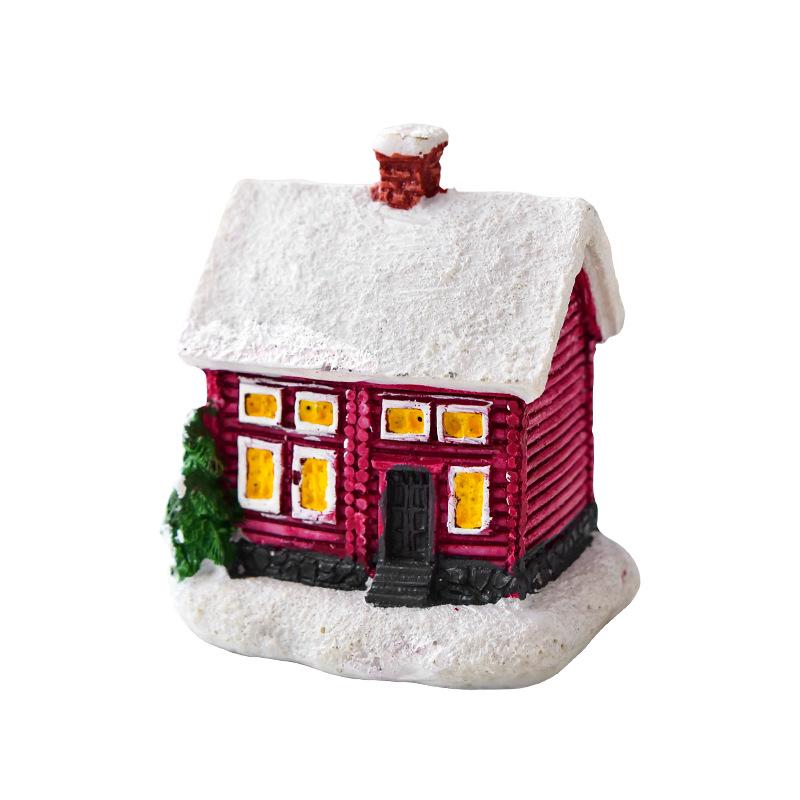 NUCHI Christmas Festival Mini Resin Tree and Santa House Ornaments