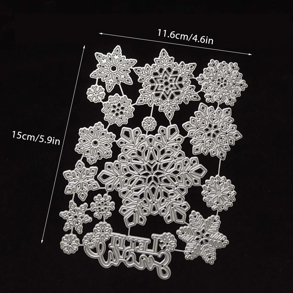 Christmas Snowflake Cutting Dies Stencils Carbon Steel Die Cut Template for Card Making Album Scrapbooking Embellishment