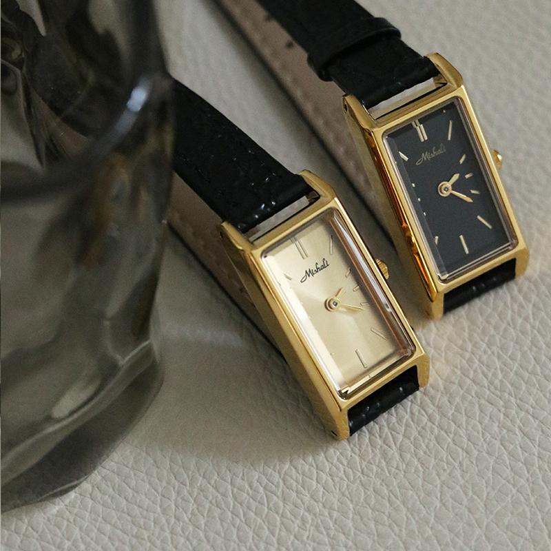 New women's watch, elegant and understated luxury, high-end rectangular original minimalist wristwatch, perfect as a gift.
