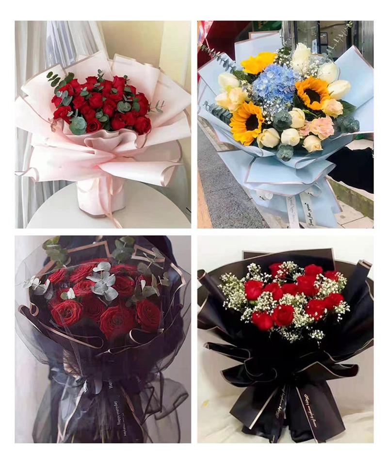 20ks/šarže Golden Border Rose Květinový balicí papír Korejský styl Poloprůhledný Dárkový Květinářství Květinářství Balicí papír