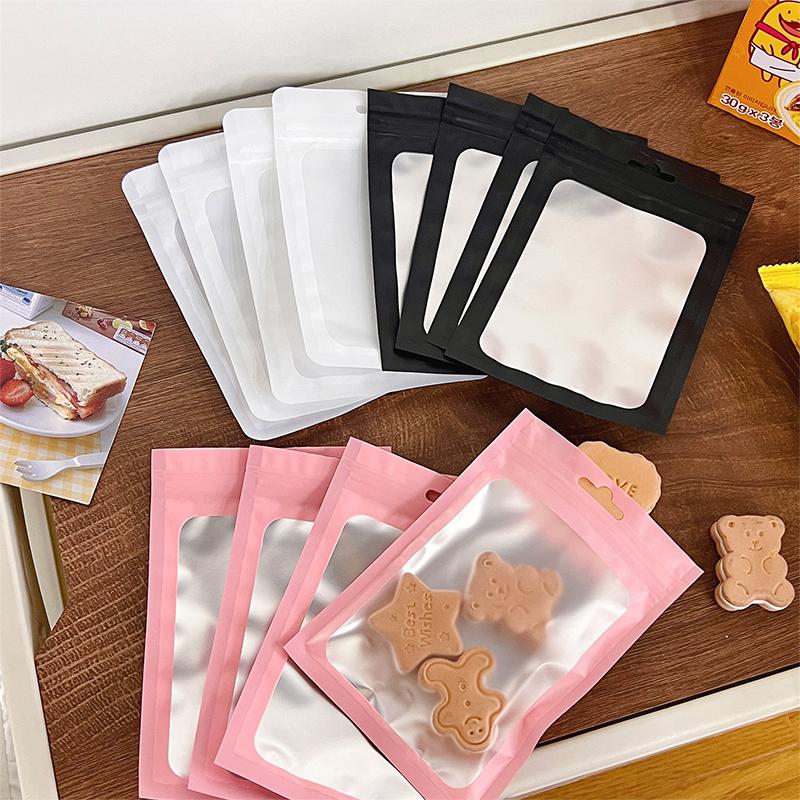 10Pcs Card Photocard Storage Bag Color Matte Transparent Ziplock Bag Gift Packaging Bag Sticker Card Sleeve Packaging Bag