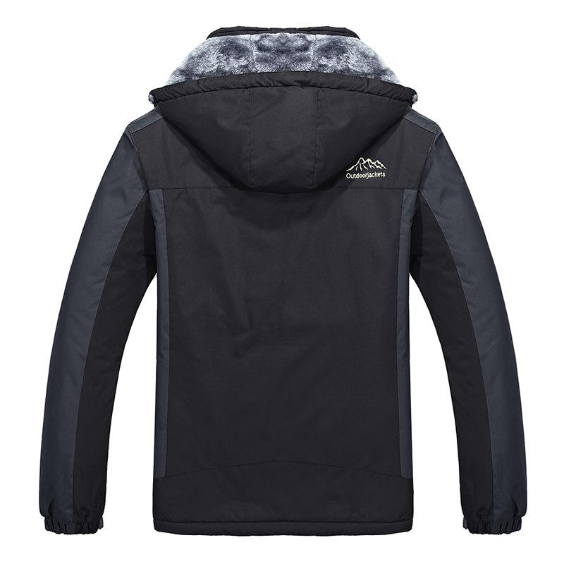 Outdoor Use Jacket Plus Size Mens Wild Fishing Suit Winter Wind Shield and Cold Resistant Velvet Thickened Mountaineering Jacket Men