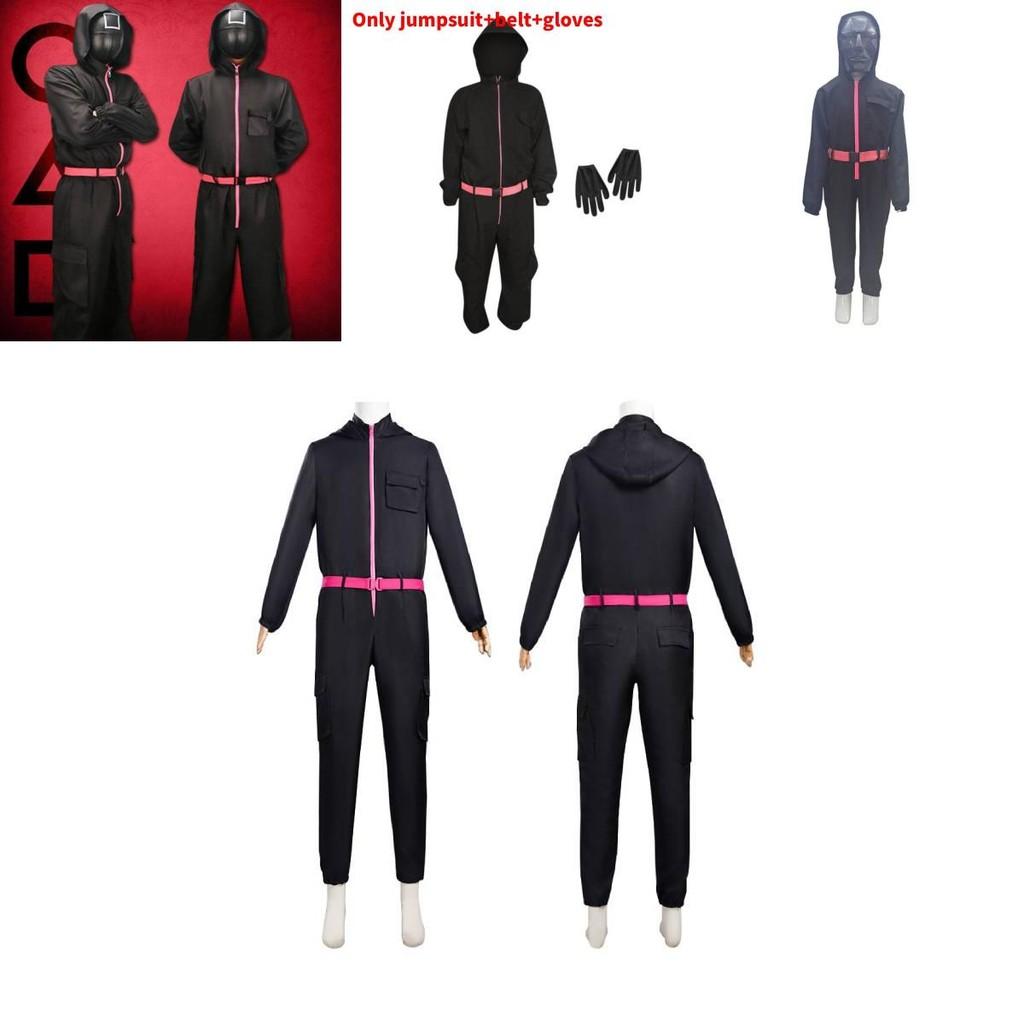 Squid Game Popular Movie Halloween Costume For Kids With Cotton Blend Fabric Cosplay Suit