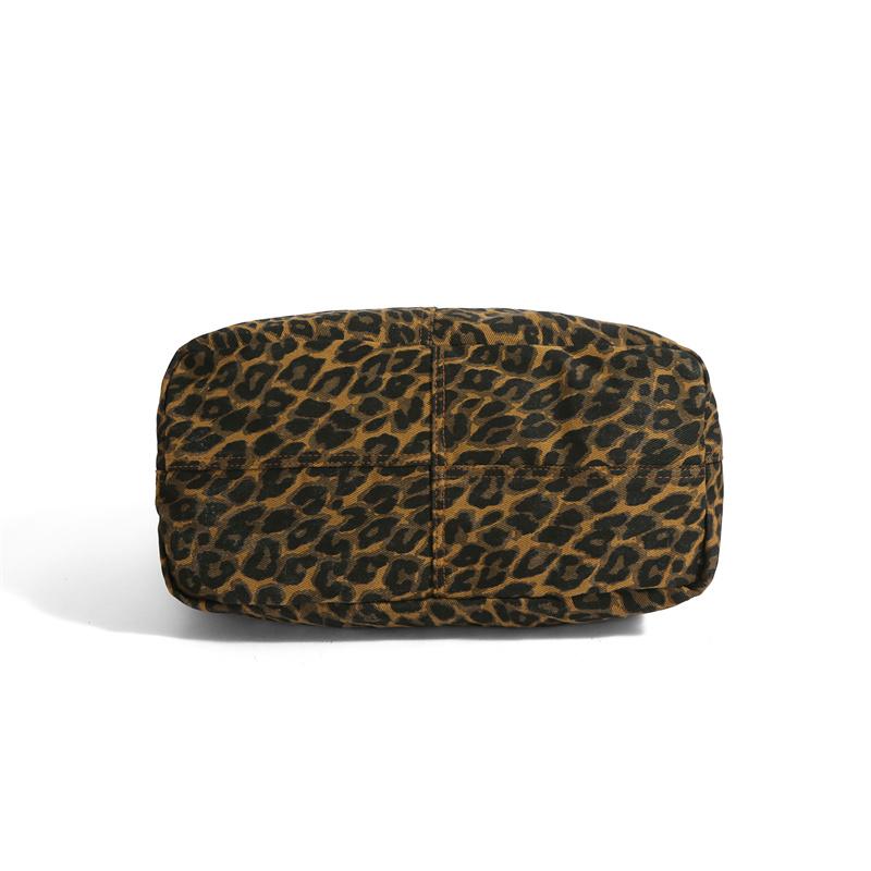 Vintage Leopard Print Tote Bag Women's Lightweight Shoulder Bag Large Capacity Underarm Bag