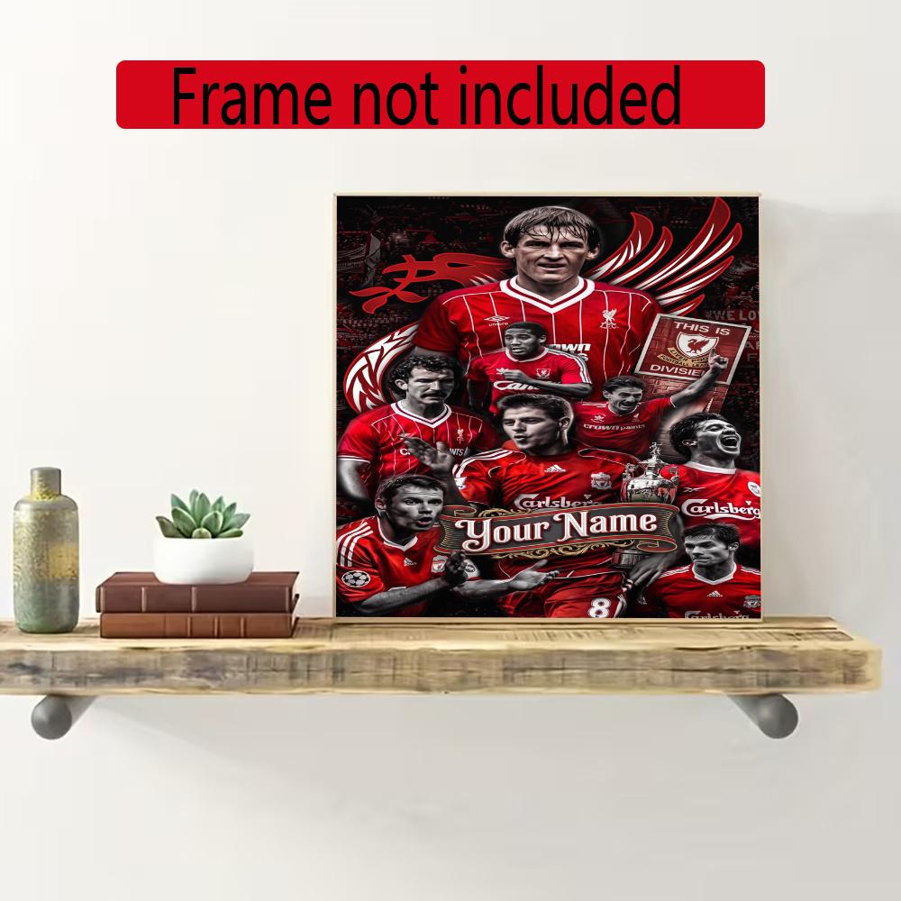 Liverpool Team Customize Text Diamond Painting Round Diamond Mosaic Suitable For Beginners Diamond Painting Rhinestones Gift Frameless