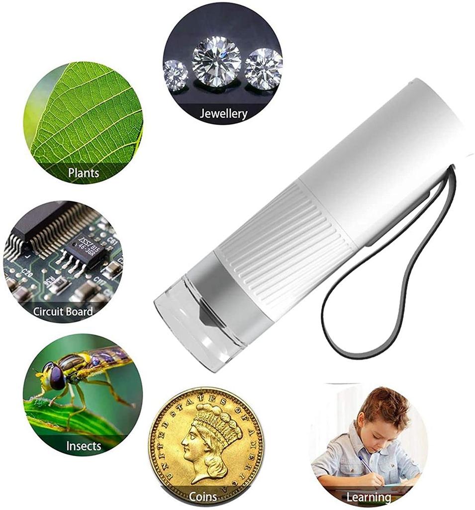 Microscopio Digitale Elettronico Portatile Biologico Digitale 400X Reale WIFI USB per Bambini, Telefono, PC, Casa, Scuola, Regalo Educativo Scientifico