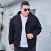 Men's Plus Size Spring/Fall 2023 Hooded Workwear Jacket - Trendy American Style Windbreaker