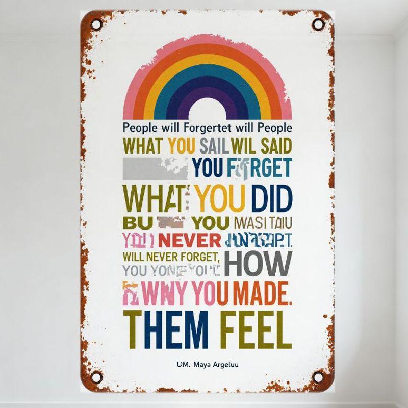 

Maya Angelou Quote Rusty Metal Tin Sign Vintage Distressed Inspirational Wall Plaque for Home Office Bar Cafe Decor 20x30cm（7.8x11.8inch）