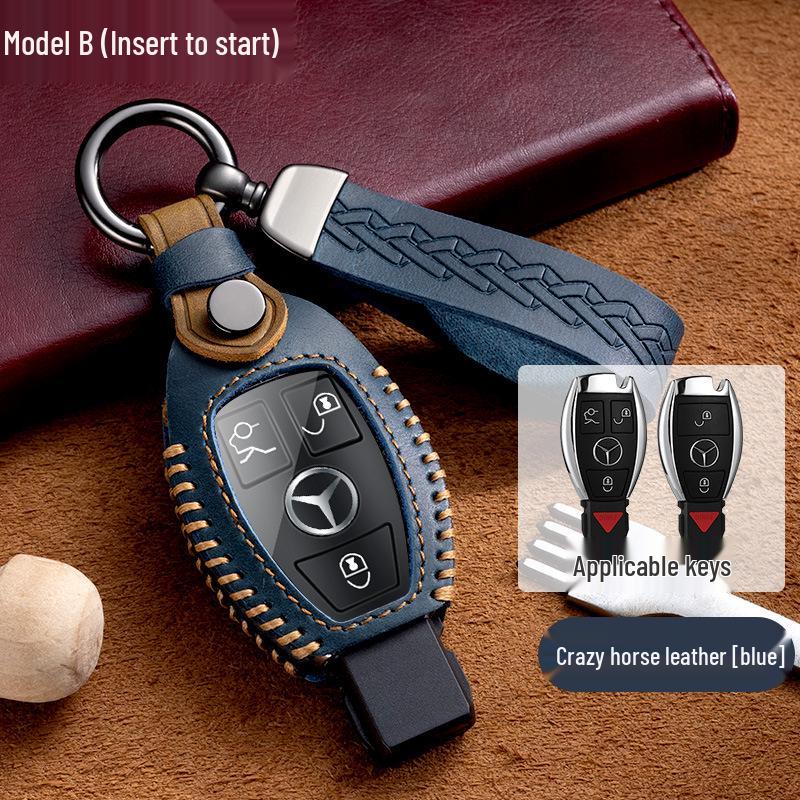 

Genuine Leather Key Bag Set for Mercedes-Benz S-Class C200L, New C-Class, E-Class E300L, and GLK300