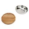 304 Stainless Steel Mixing Bowl Serving Bowl With Wood Lid Food Storage Salad Bowl For Kitchen Cooki