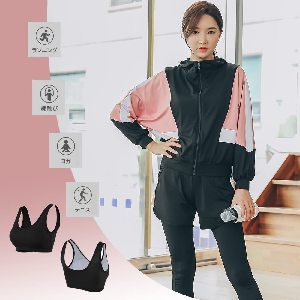 DawnRain Sportswear Set for and and Perfect for and Winter Women's 5-Piece Yoga, Training, Running, Fitness, Moisture-Wicking, Quick-Drying, Stretchy,