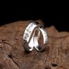 925 Silver Plated Retro Thai Six-Character Mantra Ring for Men & Women - Trendy Tibetan Silver Couple Pinky Ring