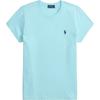 Polo Baumwolle Rundhals Tiermuster Regular T-Shirt Damen Oberteile Türkis 211B14605-010