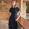 HAZZYS Women's Color-Block A-Line Lapel Collar Dress