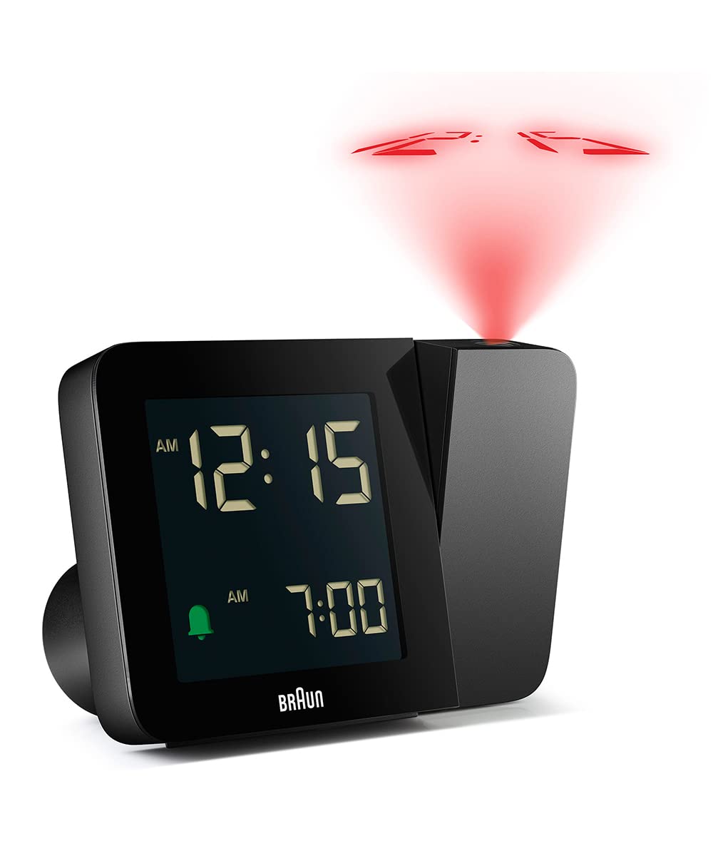 Authorized Table Clock Digital Projection Alarm Clock Black BC15B [Domestic Import] BRAUN/Brown (Desk Clock) чёрный