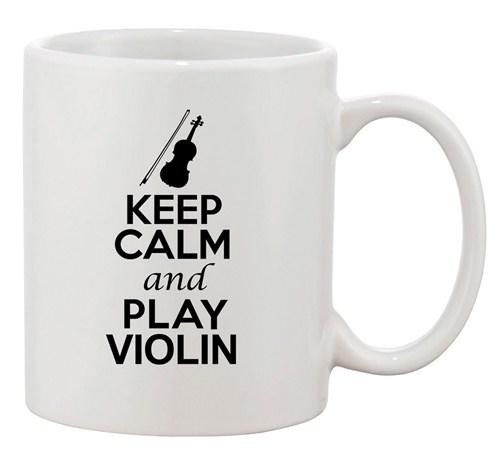 City Shirt Keep Calm And Play Violin String Music Lover Ceramic White Coffee Mug Unisex T-Shirt XXXXL