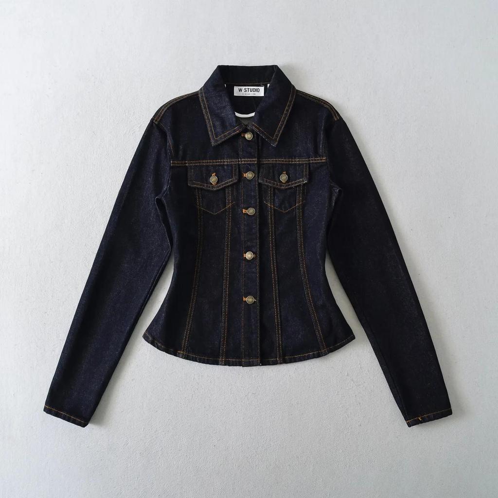 American Retro Slim Fit Denim Shirt Jacket