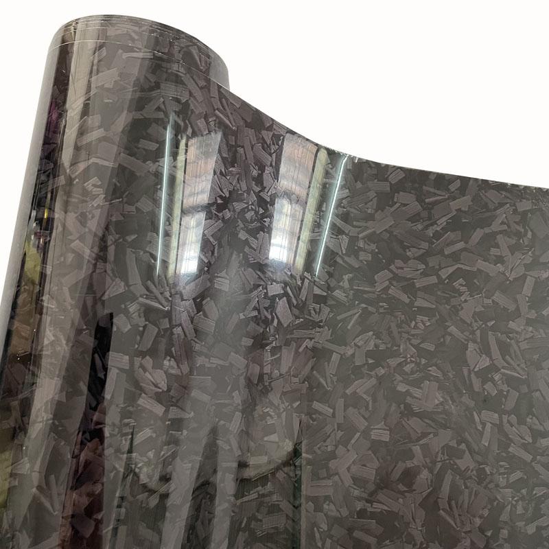 Rotolo Vinile Autoadesivo Fibra di Carbonio Forgiata Lucido PET Premium Pellicola per Wrapping Veicoli Auto