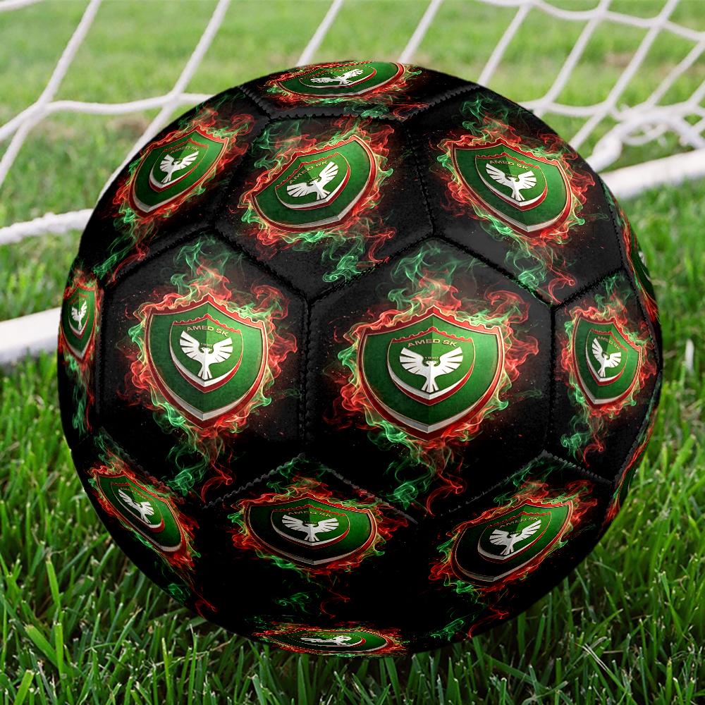 Amed Sk Crest Design Size 5 Soccer Ball,Indoor/Outdoor Suitable for Training Matches Tournaments Practice Games Perfect Gift for Fan