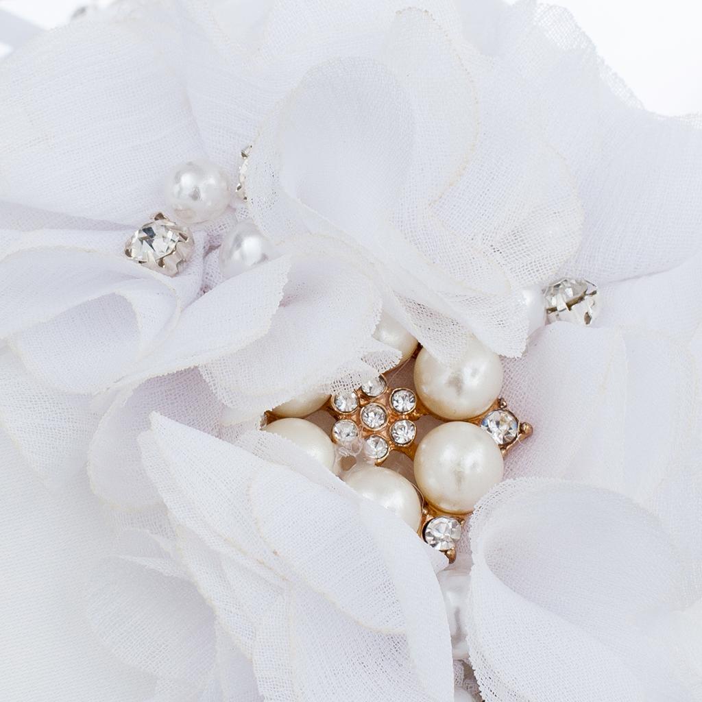 Wedding Bowknot Faux Pearl Flower Girl Basket With Heart Shape Decor