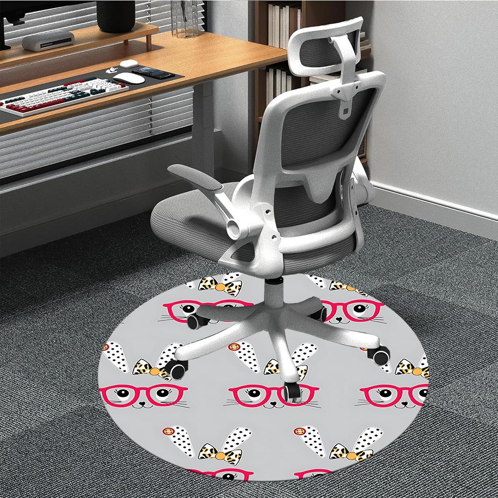 

1pc Cat Glasses Pattern Chair Carpet for Office, Non-slip, Soft and Durable Office Rug, Perfect for Office yy260131063 80cm by 80cm