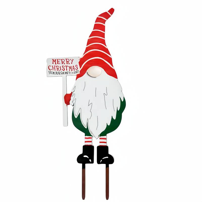 1 Stück Weihnachtsschilder aus Metall aus Schmiedeeisen, Gartenzwergdekoration für den Außenbereich, Gartenhandwerk, Rasendekoration, Gartendekoration