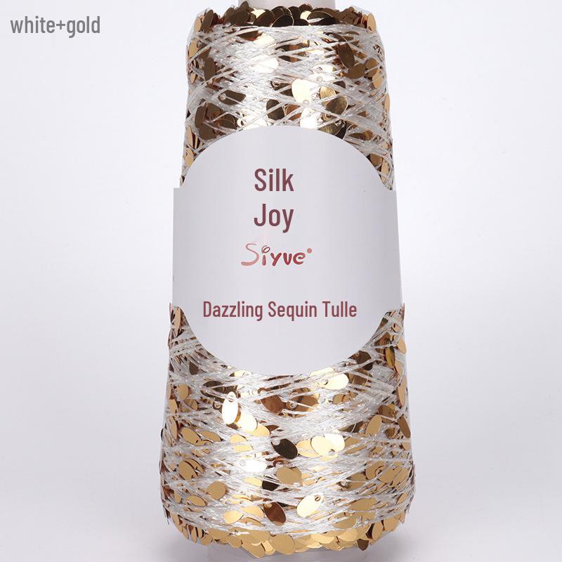 Siyue Silk Color Point Yarn: Dazzling Sequin Wool with Water Drop Sequins for DIY Hand Knitting