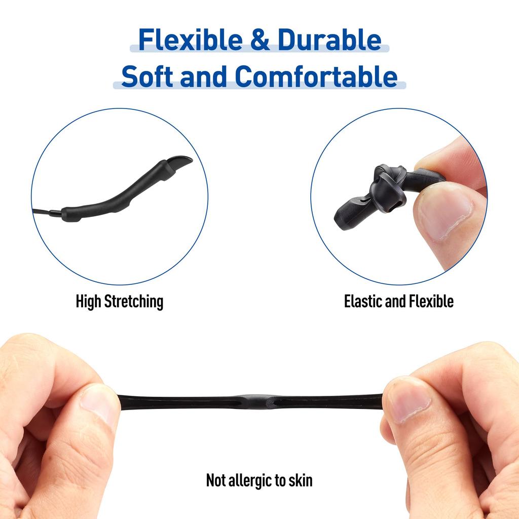 Eyeglass Ear Cushions - Soft Silicone Glasses Ear Grip Temple Tips Eyeglass Pads Anti Slip Eyeglasses Ear Hook Comfort Sport