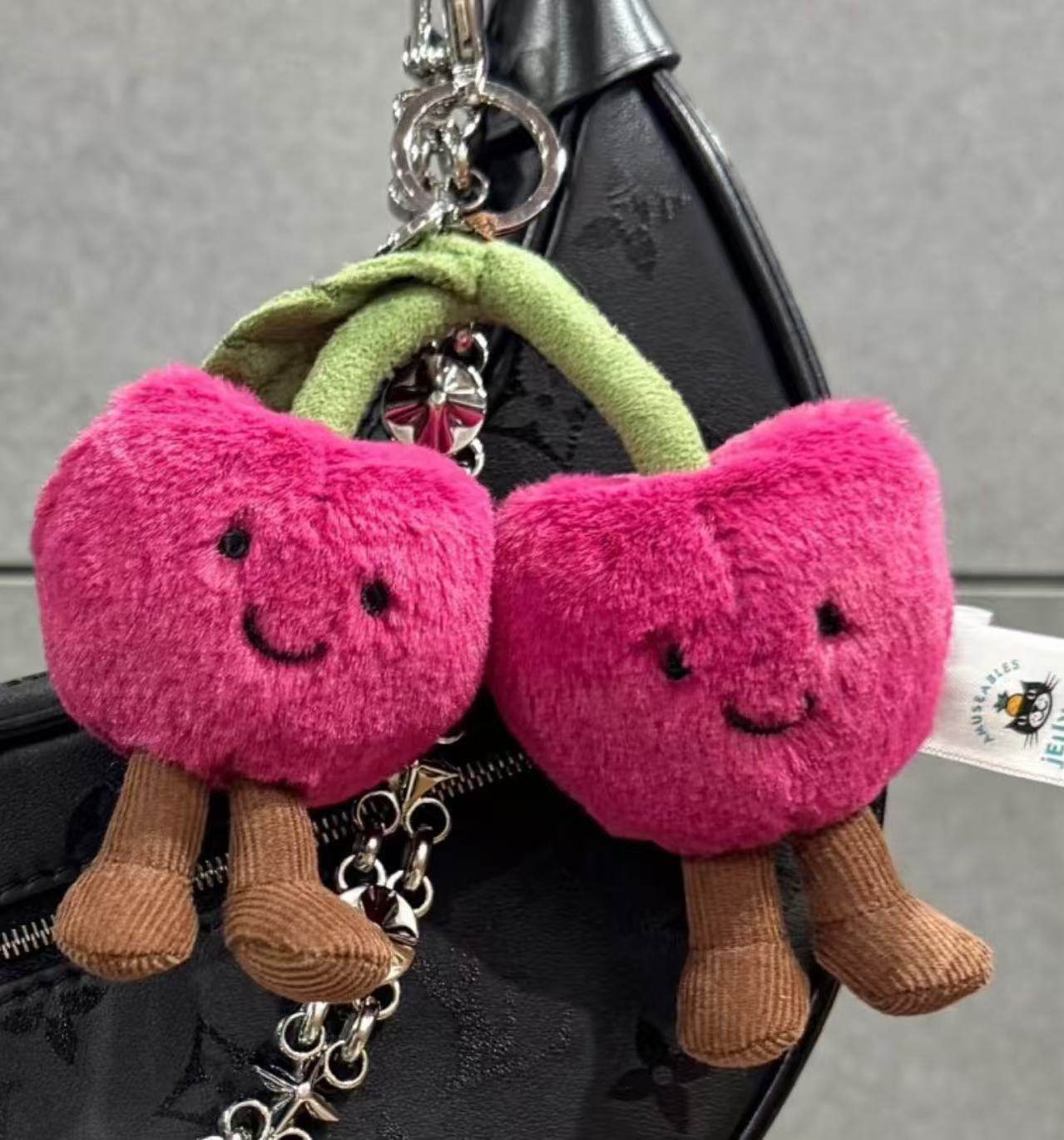 Jc Kawaii Grappige Kersvormige Pluche Hanger Zacht Gevuld Fruit Speelgoed Voor Kinderen Knuffelbare Groente Kerst Verjaardag Cadeauzakje Decor