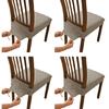 4er-Pack Stuhl Sitzbezug Stretch Jacquard Stuhlhusse für Esszimmer Quadratisch Abnehmbar Waschbar Stuhlschutz
