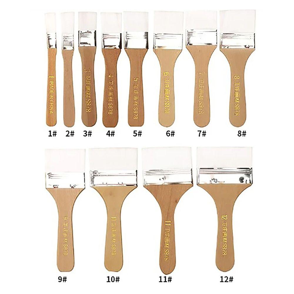 12Pcs/Set White Art Paint Brush Set Barbecue Brush  for Acrylic Oil Paint Varnishes Watercolor