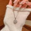 Rotatable Super Flash Zircon Necklace Women's Light Luxury Collarbone Chain Douyin Popular Internet Celebrity Accessories