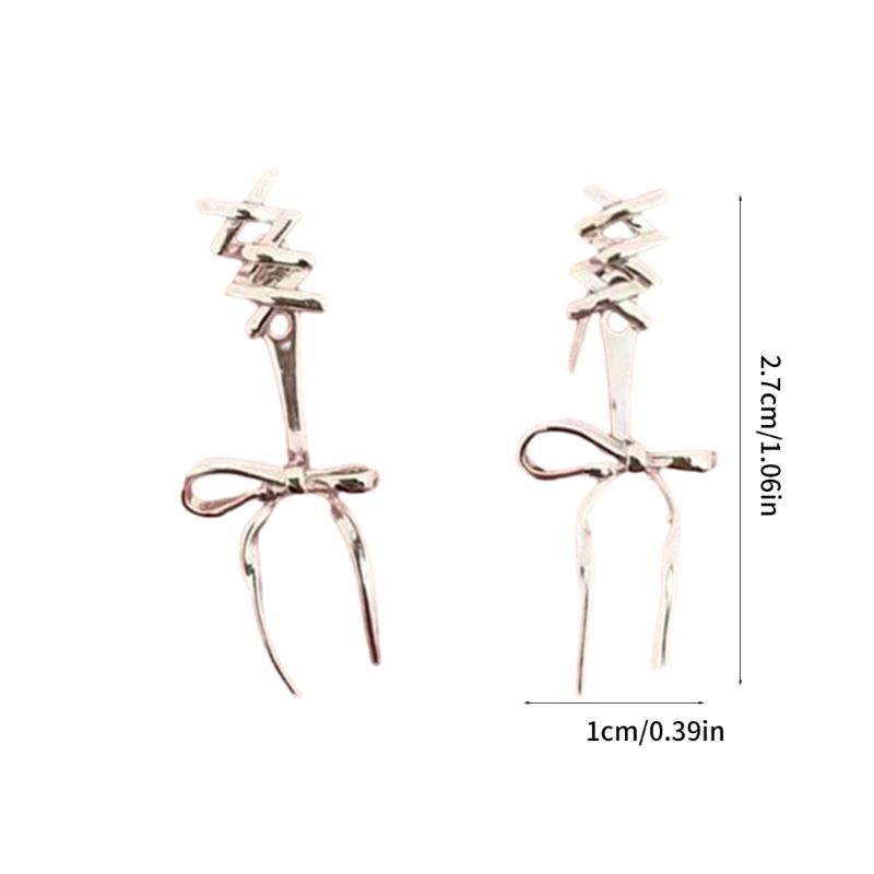 Bowknot Studs Earrings Minimalist Ear Rings Ear Piercing Ornament for Women Girl