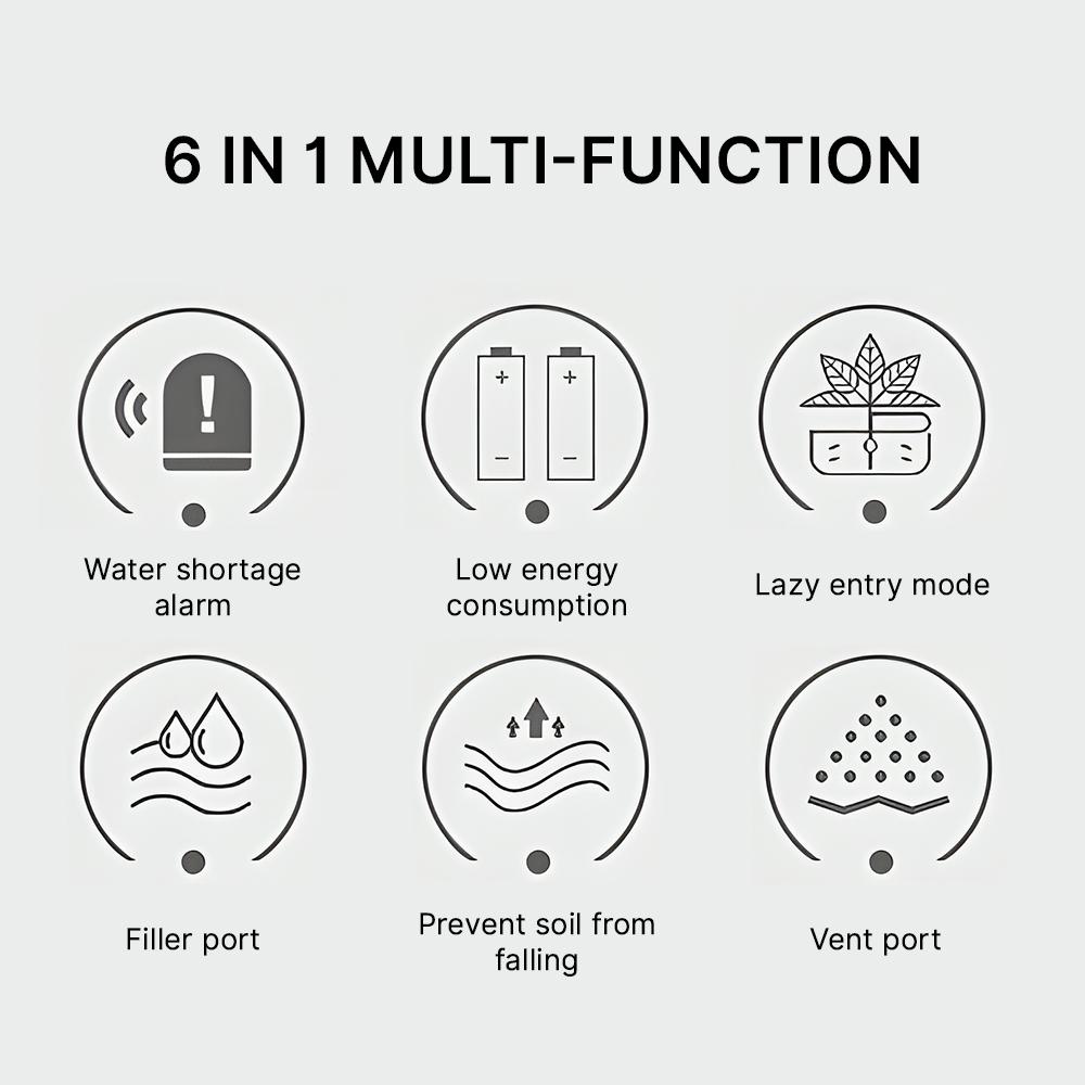 Smart Plant Pots Indoor with Automatic Water Shortage Alarm Battery Operated Geometric Aesthetic