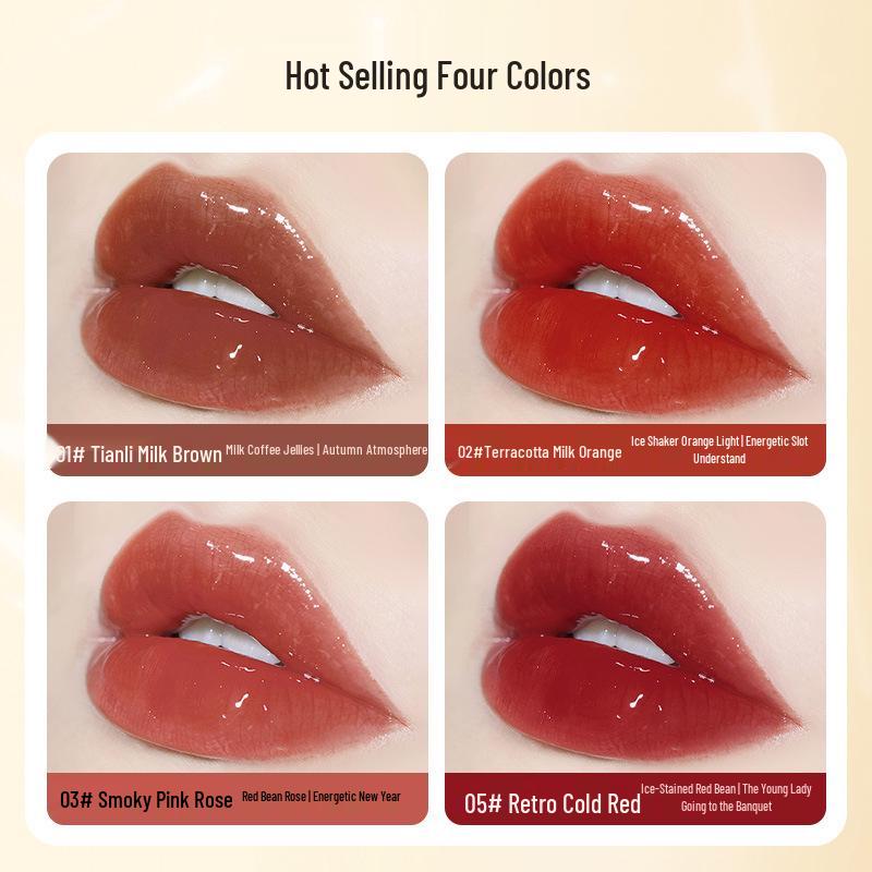 FOMIX Double-Headed Mirror Gloss: Hydrating, Non-Sticky, High-Shine Lip Glaze for Plump Lips.