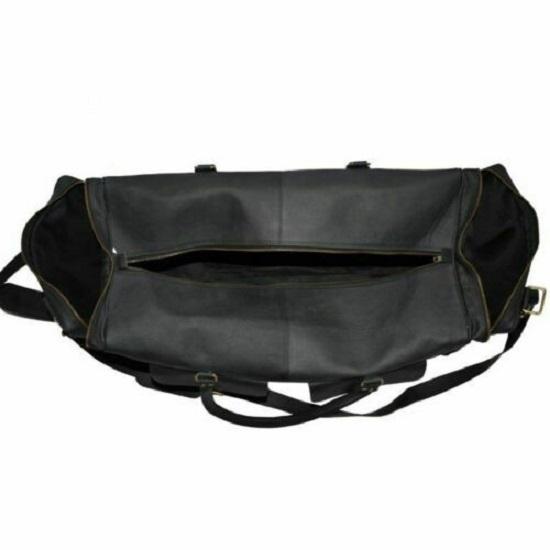 Leather Vintage Duffle Luggage Weekend Overnight Travel Bag New Men's Black