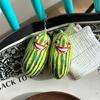 Watermelon Strips Plush Keyring Funny Keychain Bags Accessories for Adults